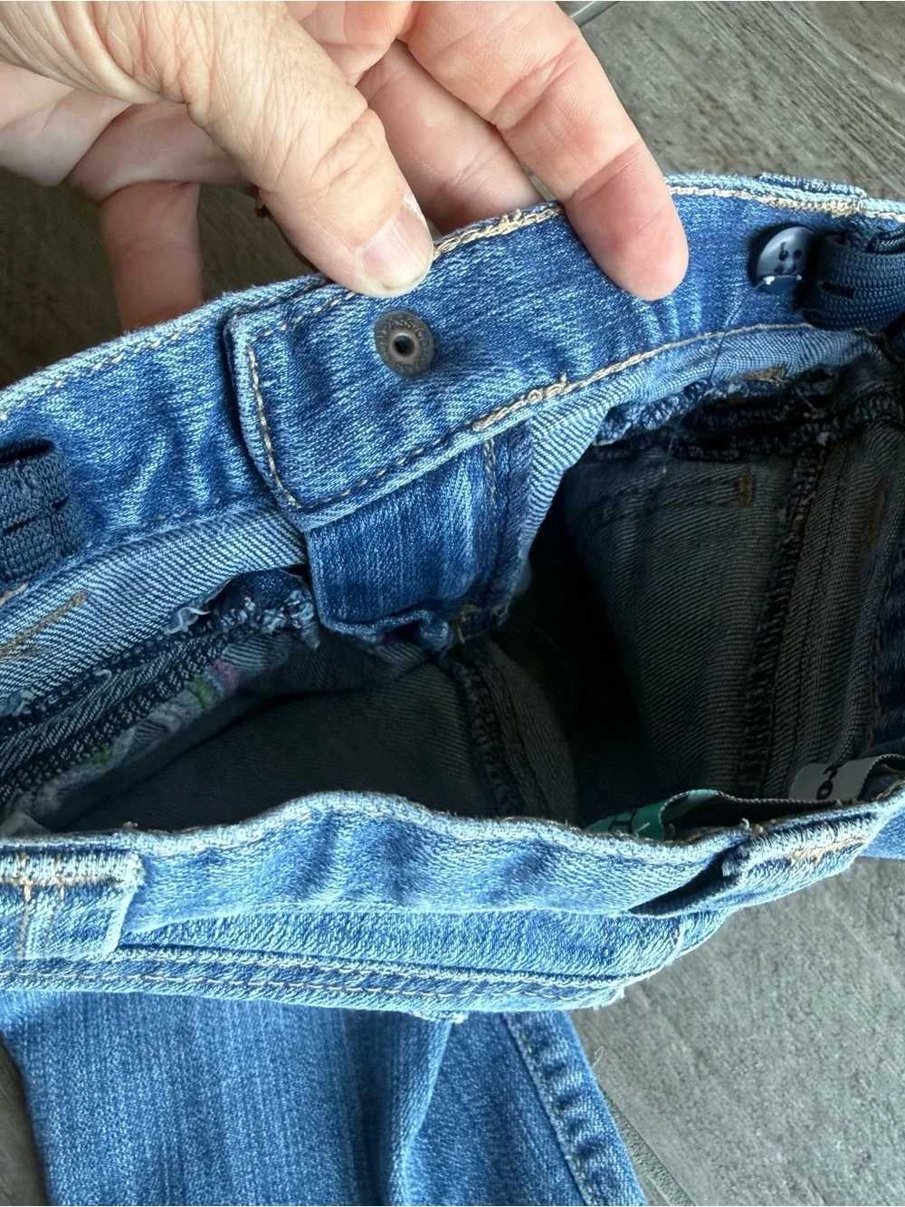 Vintage Old Navy Blue Denim Trouser Jeans with Heart Embroidery